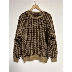 Vintage Jeffery Bank Men's (M) Hand Knit 100% Wool Sweater Grandpa Pullover Cozy